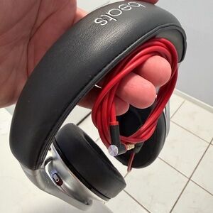 Beats by Dre Over-Ear Headphones with Red Cable